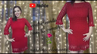 Tutorial Vestido para mujer elegante tejido a crochet Parte 1 paso a paso [upl. by Ainezey149]