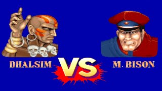 DHALSIM vs M BISON Hardest All  Street Fighter II Champion Edition [upl. by Merill459]