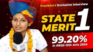 Pratibhas Incredible Achievement  9920 in RBSE12th Arts 2024  State Merit1  Prince School [upl. by Ziladnerb]