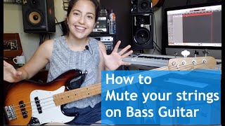 How to properly mute your strings on bass guitar  First lesson on bass [upl. by Ronym]