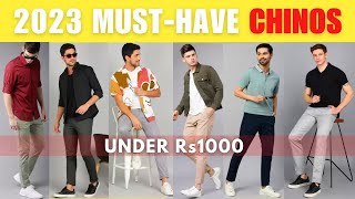 10 BEST CHINOS For MEN Under 1000 HINDI  2023 MustHave Chinos For Men  Best Chinos Under 1000 [upl. by Otreblig25]