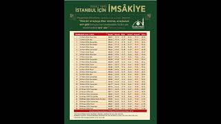 İSTANBUL 2024 RAMAZAN İMSAKİYESİ [upl. by Norina314]