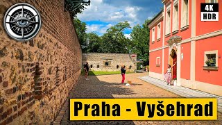 Exploring Prague Vyšehrad Walking Tour 4K 🇨🇿 Czech Republic HDR ASMR [upl. by Enneirb42]