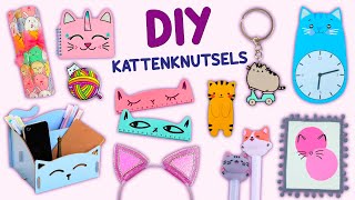 12 DIY KNUTSELIDEEËN MET KATTEN THEMA  KATTEN SCHOOLBENODIGDHEDEN  LEUKE DECORATIE EN MEER… [upl. by Capriola]