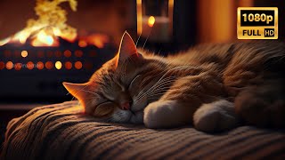 10 Hours Cat Purring 🐈 Relax with Purring Cat and Crackling Fireplace 🔥 ASMR Relaxing [upl. by Nesyla]