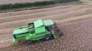 Deutz Fahr M35 40 combine opening up the winter wheat 2017 [upl. by Dlorrej503]