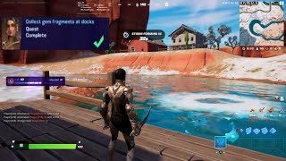 Collect gem fragments at docks fortnite [upl. by Ardnossac]