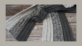 Easy Mens Striped Crochet Scarf Pattern [upl. by Neill]