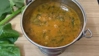 Basale Soppina Sambhar  Malabar Spinach Sambar Recipe  Malnad Special Basale Sambhar [upl. by Eelik531]