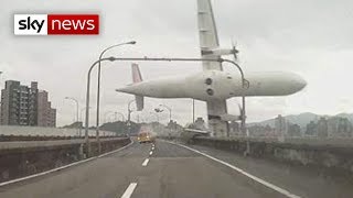 Taiwan Plane Crash Passenger Jet Hits Bridge [upl. by Narcho]