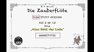 Zauberflöte Act2 Nr13 Aria MONOSTATOS  SLOW version  The Opera Pianist  Opera Study Accompaniment [upl. by Auqinot]