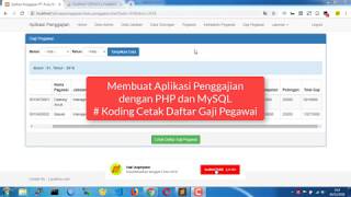 Cara Membuat Aplikasi Penggajian dengan PHP dan MySQL  Koding Cetak Gaji Pegawai [upl. by Eioj]