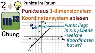 Übung Punkte aus dreidimensionalem Koordinatensystem ablesen [upl. by Leonore]