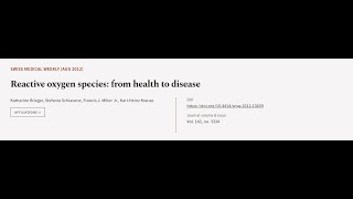 Reactive oxygen species from health to disease  RTCLTV [upl. by Gasper]