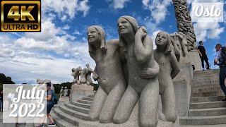 Summer in Oslo Norway  July 2022  Virtual tour of Vigelandsparken Vigeland Park  4K 60fps [upl. by Queen]