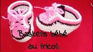 Tuto chaussons basket de bébé au crochet de 36 mois et 612 mois part 12 [upl. by Nigle]