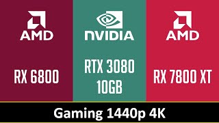 RX 6800 vs RTX 3080 10GB vs RX 7800 XT [upl. by Atinehc]