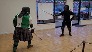 OneHanded Sword Sparring  Bolognese Fencing [upl. by Joacimah161]