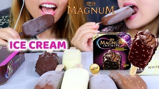 MAGNUM ICE CREAM BARS  ASMR EATING INTENSE CRUNCH MUKBANG [upl. by Iolande]