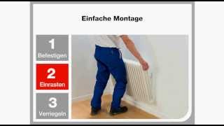 Zehnder DesignHeizkörper Einfache Montage mit Zehnder EasyFix [upl. by Ashjian]