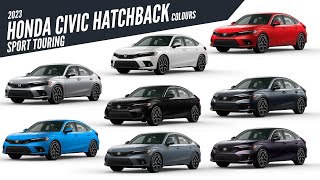 2023 Honda Civic Hatchback Sport Touring  All Color Options  Images  AUTOBICS [upl. by Cirted]