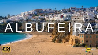 Albufeira Portugal 🇵🇹 in 4k video by drone  beach and city [upl. by Ketchan983]