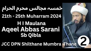 22th Muharram 1446 JCC DPN Shilthane Mumbra مجالس محرم الحرام मुहर्रम मजलिस M Aqeel Abbas Sarani [upl. by Tsew]