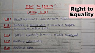 Right to Equality Articles 1418   Handwritten Notes  Lec13  Indian Polity  An Aspirant [upl. by Suzette]