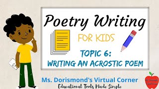 ✏️ How to Write an Acrostic Poem  Poetry Writing for Kids and Beginners [upl. by Armyn]