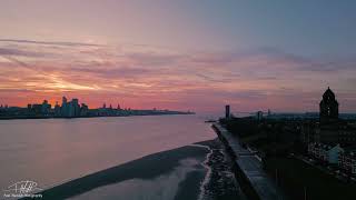 Liverpool Sunrise from the Wirral  DJI Mini 3 Pro  4K [upl. by Rettke]