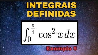 Integral definida  Cosseno ao quadrado de x  de 0 à π4 [upl. by Suzette192]