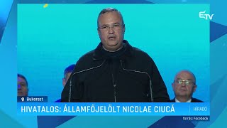 Hivatalos államfőjelölt Nicolae Ciucă – Erdélyi Magyar Televízió [upl. by Sayed]