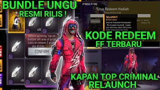 BOCORAN FF  EVENT TERBARU 2024 BUNDLE UNGU RILIS BESOK  KODE REDEEM  KAPAN TOP CRIMINAL RELAUNCH [upl. by Sama]