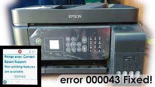 How to Fix Error 000043 in Epson L5190 L6190 L3110 etc [upl. by Aihcropal38]