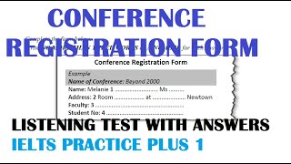 CONFERENCE REGISTRATION FORM Listening test with answers [upl. by Browning]