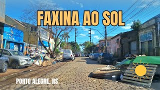 Segue a limpeza nos bairros de Porto Alegre tempo abre e fica morno  18062024 [upl. by Hazaki]