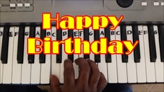 Easy Happy Birthday Keyboard and Piano Tutorial Right Hand [upl. by Housen280]