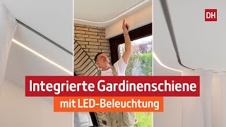 Gardinenschiene in Gipskartondecke mit LED DH  Trockenbau [upl. by Manno]