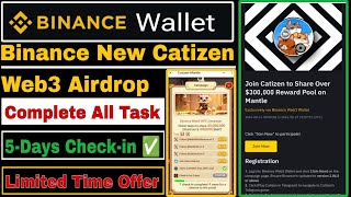 Binance Catizen Web3 Airdrop  Binance New Web3 Airdrop Catizen  Binance Web3 Airdrop [upl. by Booze782]