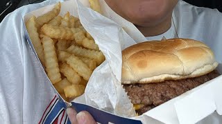 Guess where I’m at Guess what I’m eating eatingshow foodie dailyvlog mukbang Asmr burger [upl. by Jillie]