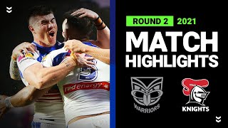 Warriors v Knights Match Highlights  Round 2 2021  Telstra Premiership  NRL [upl. by Sadira326]