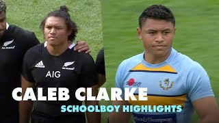 The devastating schoolboy rugby highlights of New Zealand rugby star Caleb Clarke  RugbyPass [upl. by Pauline564]