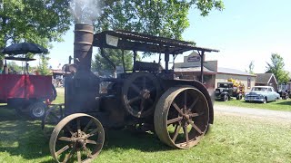 1929 Rumley Oil Pull tractor Starting Running and Driving at Almelund Threshing Show [upl. by Namor]