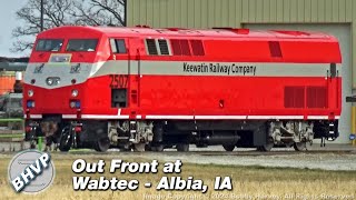 Out Front at Wabtec in Albia IA  Keewatin Railway P40 GE Tier 4 Demo Units amp More 122123 [upl. by Itsim]