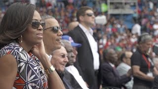 The First Family Takes in a Baseball Game in Havana Cuba [upl. by Guzel903]