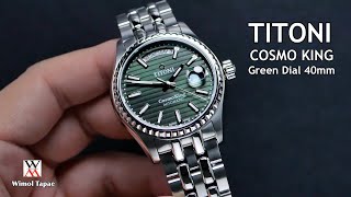 คลาสลิก สวย คุณภาพเกินราคา NEW Titoni Cosmo king Green Dial  Wimol Tapae [upl. by Naginnarb]