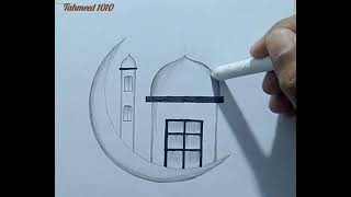 Drawing kaaba drawing tutorial makkah drawing [upl. by Lowrie]