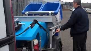 MORCLEAN Wheelie Bin Wash Cleaning Machine  NEW 2014 MODEL  Trailer Mounted Jet Wash [upl. by Lorianna42]