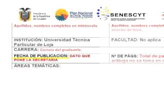 tutorial registro de tesis de la SENESCYT [upl. by Wiley]