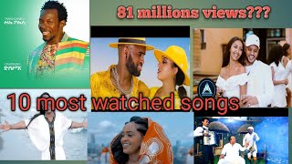 Top 10 most watched ethiopian music 2024 [upl. by Adnilrev]